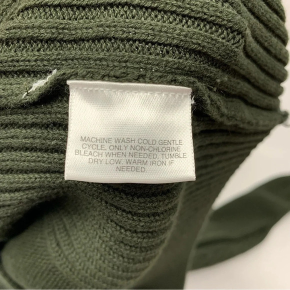 David Taylor  Mens Sweater XL Olive Green  1/4 Zip Fleece Collar Cotton Rib Knit - Picture 6 of 10